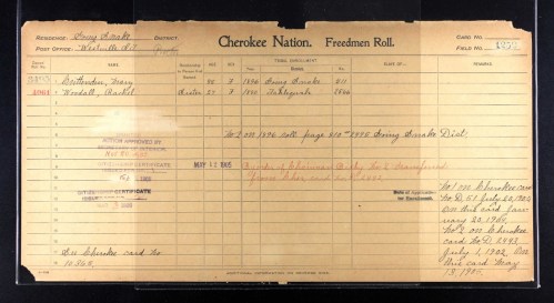Mary Weaver Crittenden Dawes Census Card